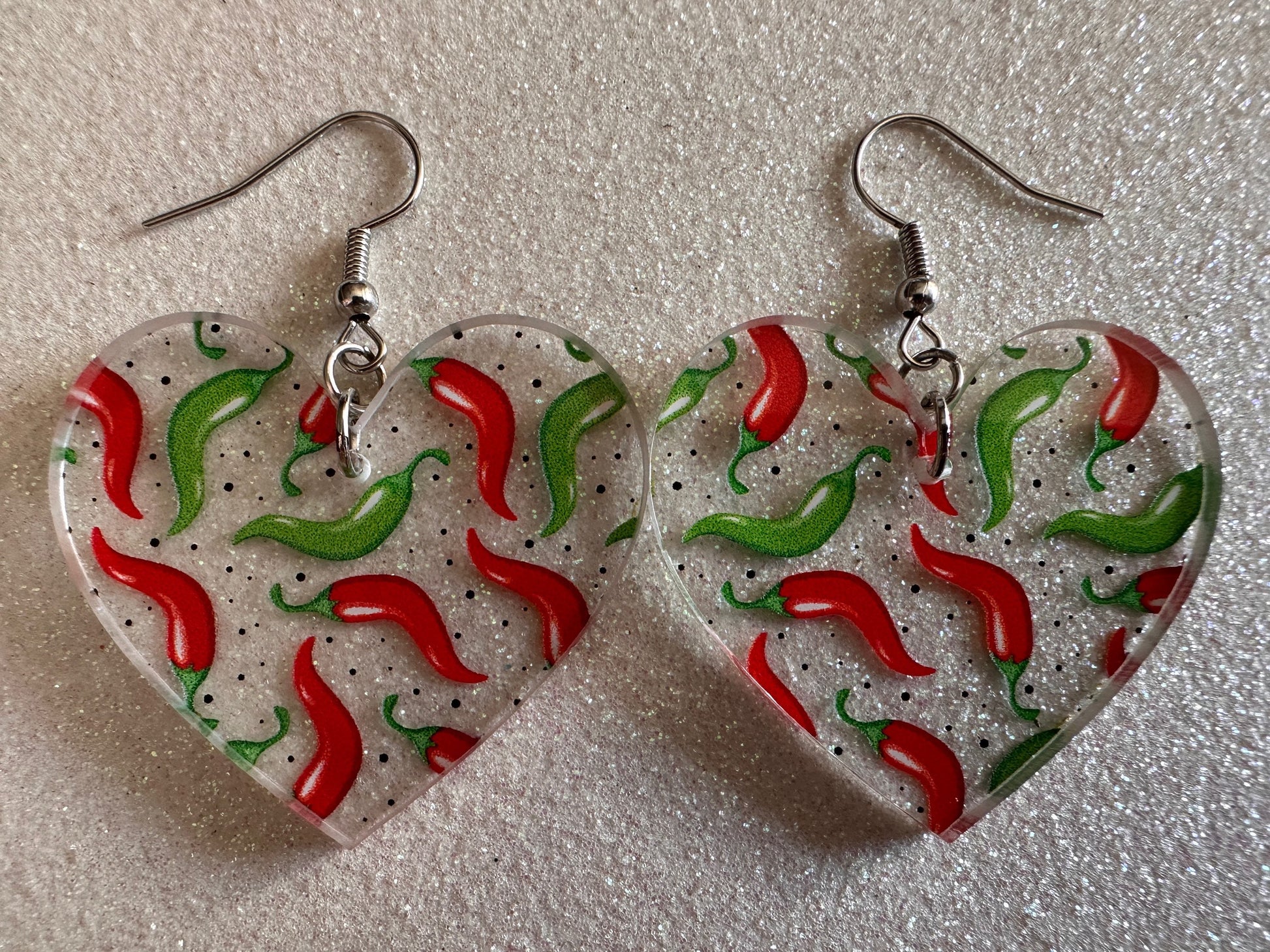 Chilli Pepper Earrings: Laser Cut Acrylic Peppers, Vegetables, Veggies, Gardening, Spicy, Food Earrings, Green, Best Gifts for Her/Him/Them