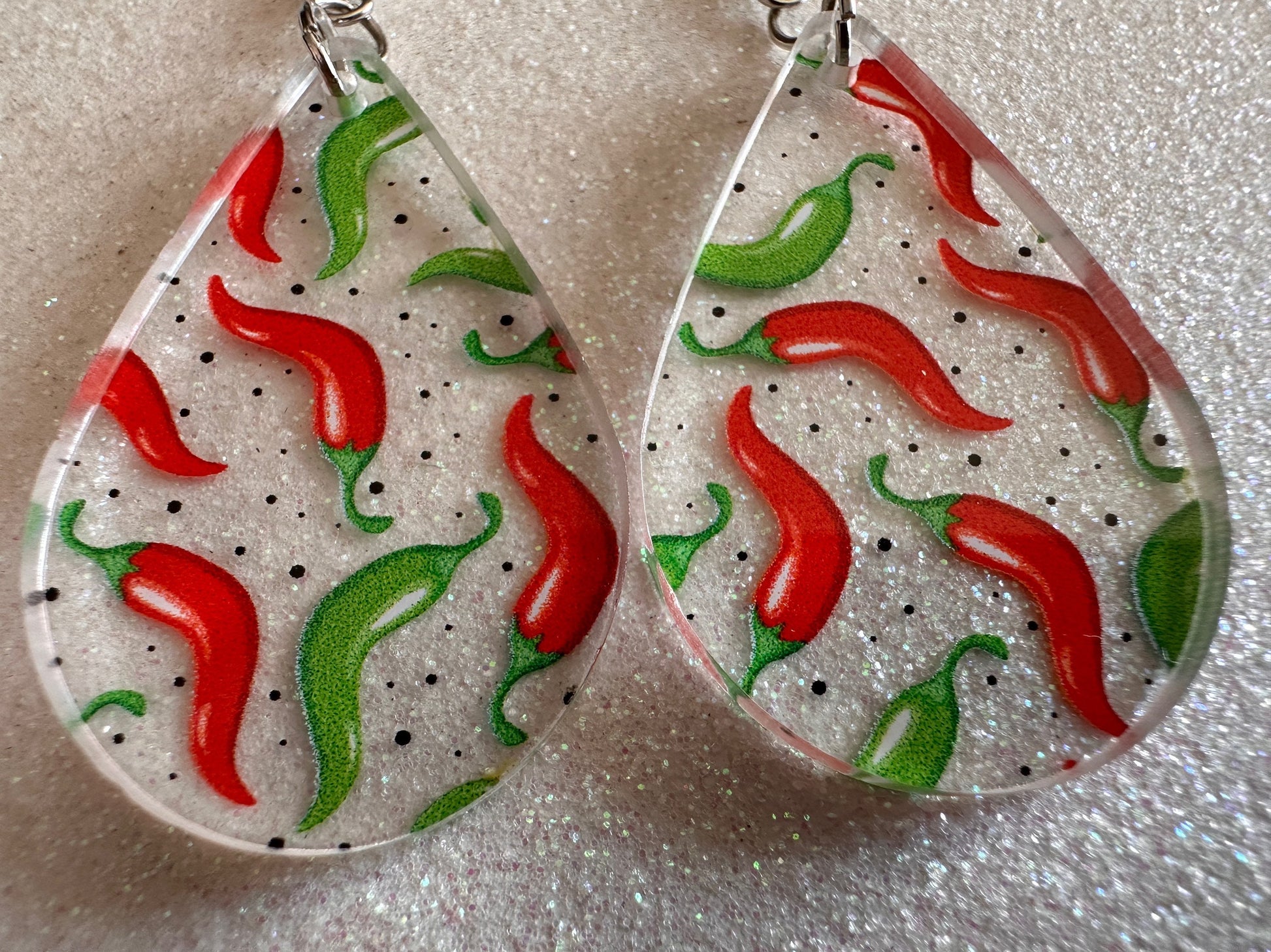 Chilli Pepper Earrings: Laser Cut Acrylic Peppers, Vegetables, Veggies, Gardening, Spicy, Food Earrings, Green, Best Gifts for Her/Him/Them