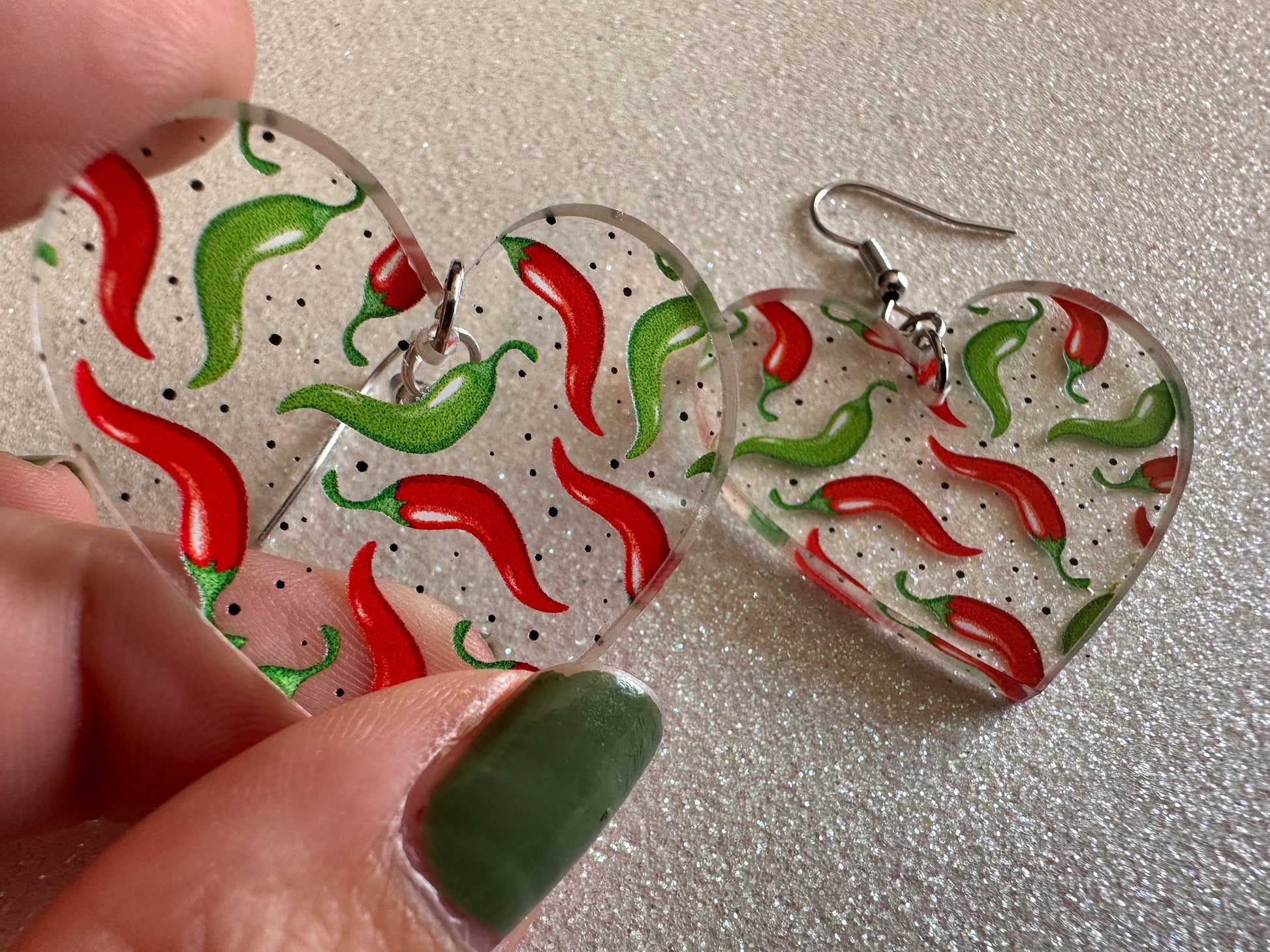 Chilli Pepper Earrings: Laser Cut Acrylic Peppers, Vegetables, Veggies, Gardening, Spicy, Food Earrings, Green, Best Gifts for Her/Him/Them