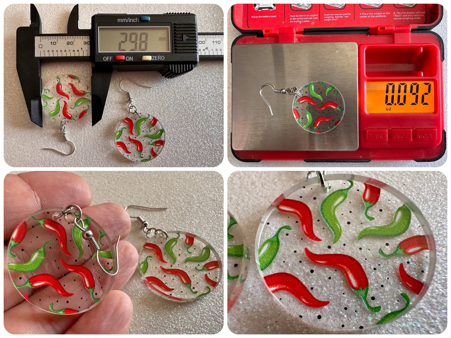 Chilli Pepper Earrings: Laser Cut Acrylic Peppers, Vegetables, Veggies, Gardening, Spicy, Food Earrings, Green, Best Gifts for Her/Him/Them