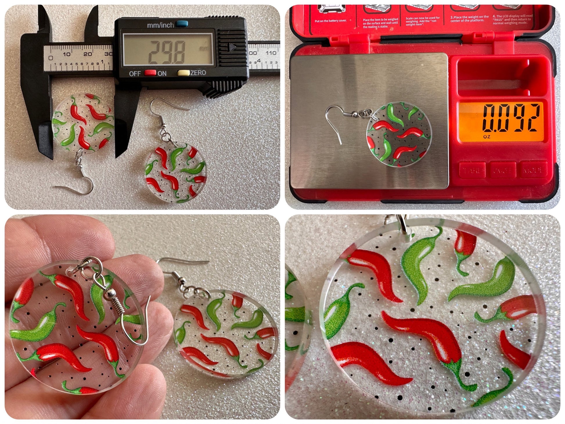 Chilli Pepper Earrings: Laser Cut Acrylic Peppers, Vegetables, Veggies, Gardening, Spicy, Food Earrings, Green, Best Gifts for Her/Him/Them