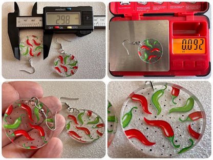 Chilli Pepper Earrings: Laser Cut Acrylic Peppers, Vegetables, Veggies, Gardening, Spicy, Food Earrings, Green, Best Gifts for Her/Him/Them