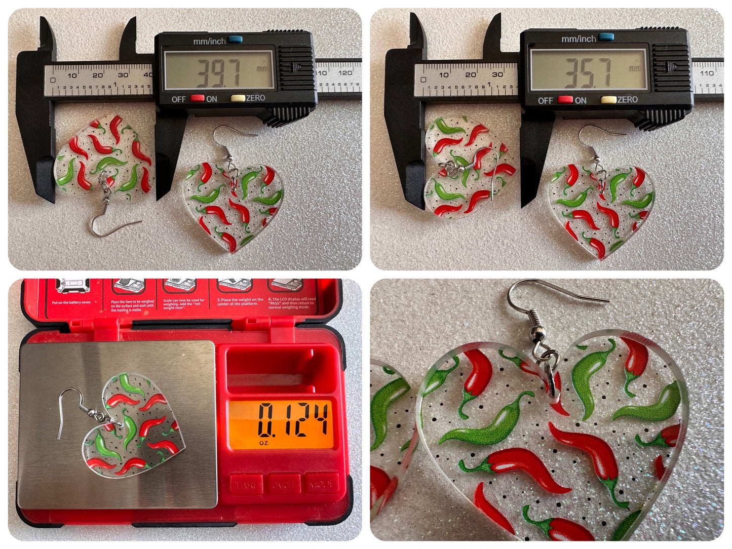 Chilli Pepper Earrings: Laser Cut Acrylic Peppers, Vegetables, Veggies, Gardening, Spicy, Food Earrings, Green, Best Gifts for Her/Him/Them