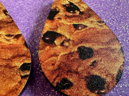 Chocolate Chip Cookie Earrings: Laser Cut Acrylic Cookies, Bakery, Snack, Dessert, Food Earrings, Biscuit, Best Gifts for Her/Him/Them