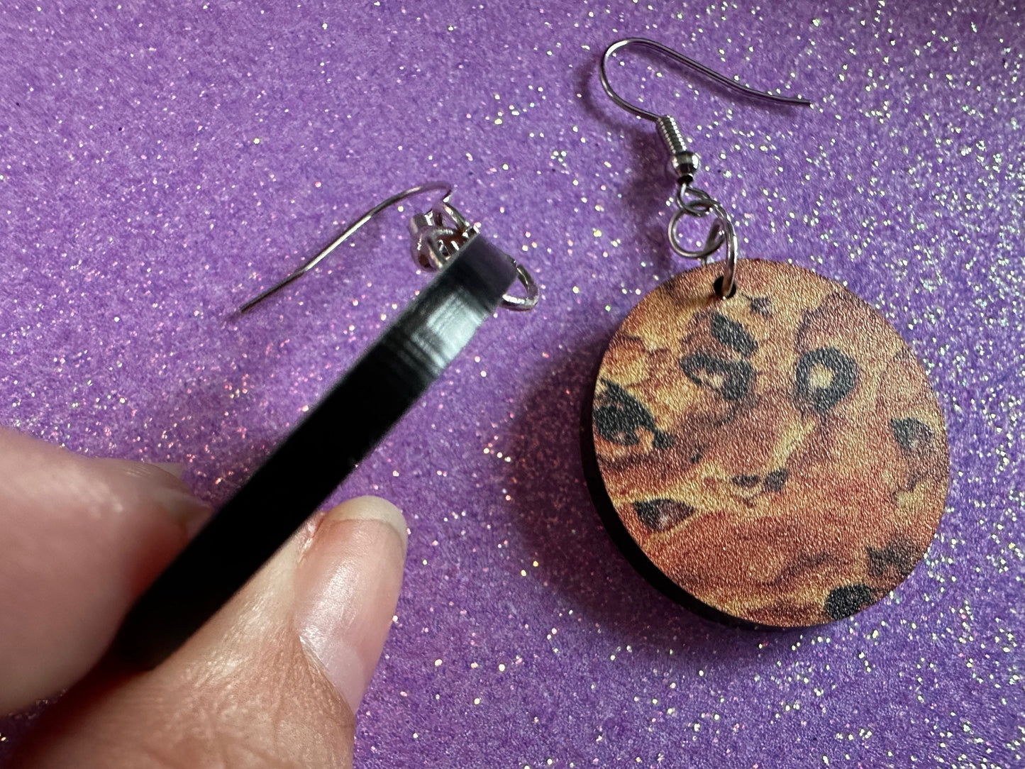Chocolate Chip Cookie Earrings: Laser Cut Acrylic Cookies, Bakery, Snack, Dessert, Food Earrings, Biscuit, Best Gifts for Her/Him/Them