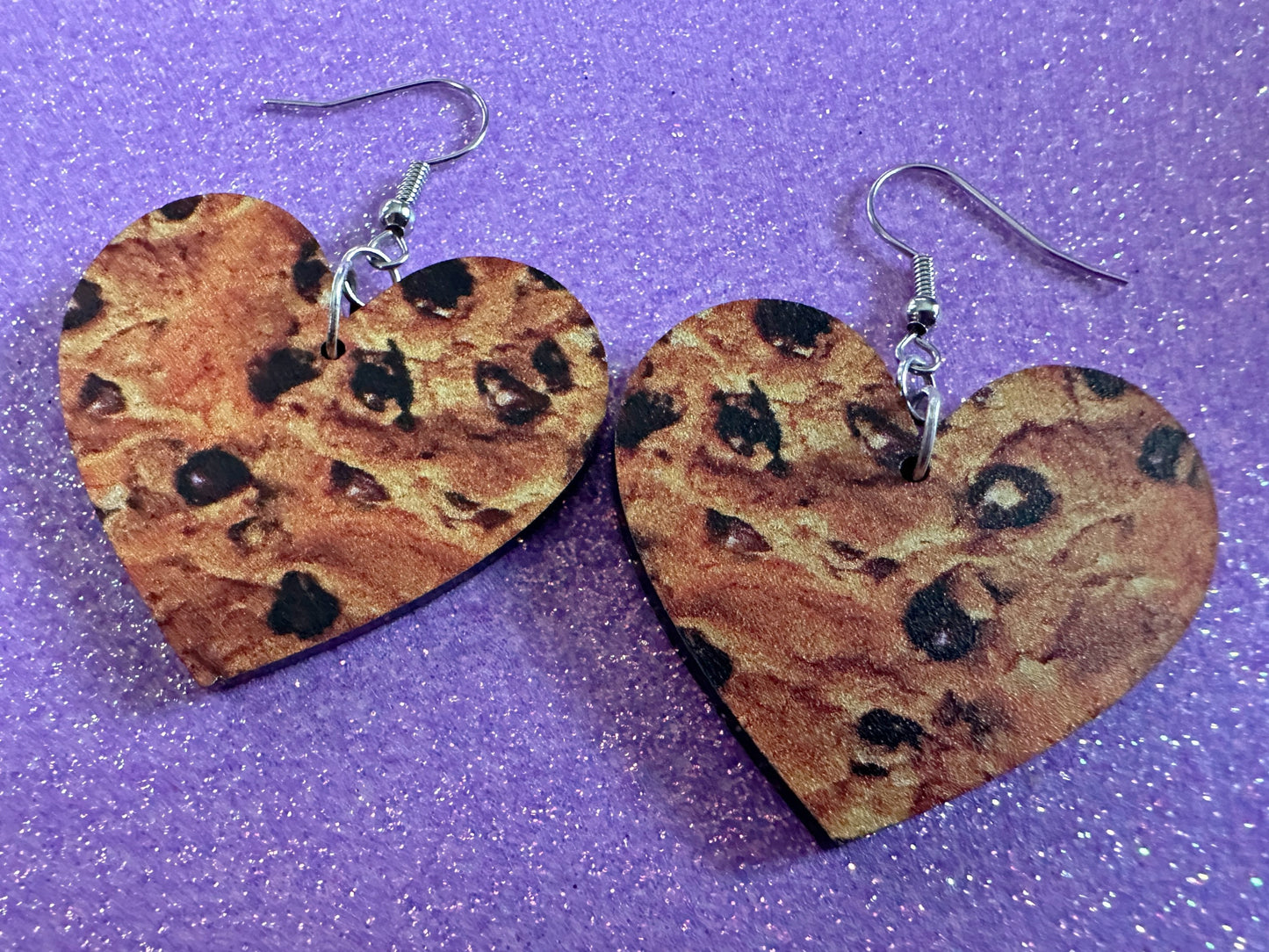 Chocolate Chip Cookie Earrings: Laser Cut Acrylic Cookies, Bakery, Snack, Dessert, Food Earrings, Biscuit, Best Gifts for Her/Him/Them