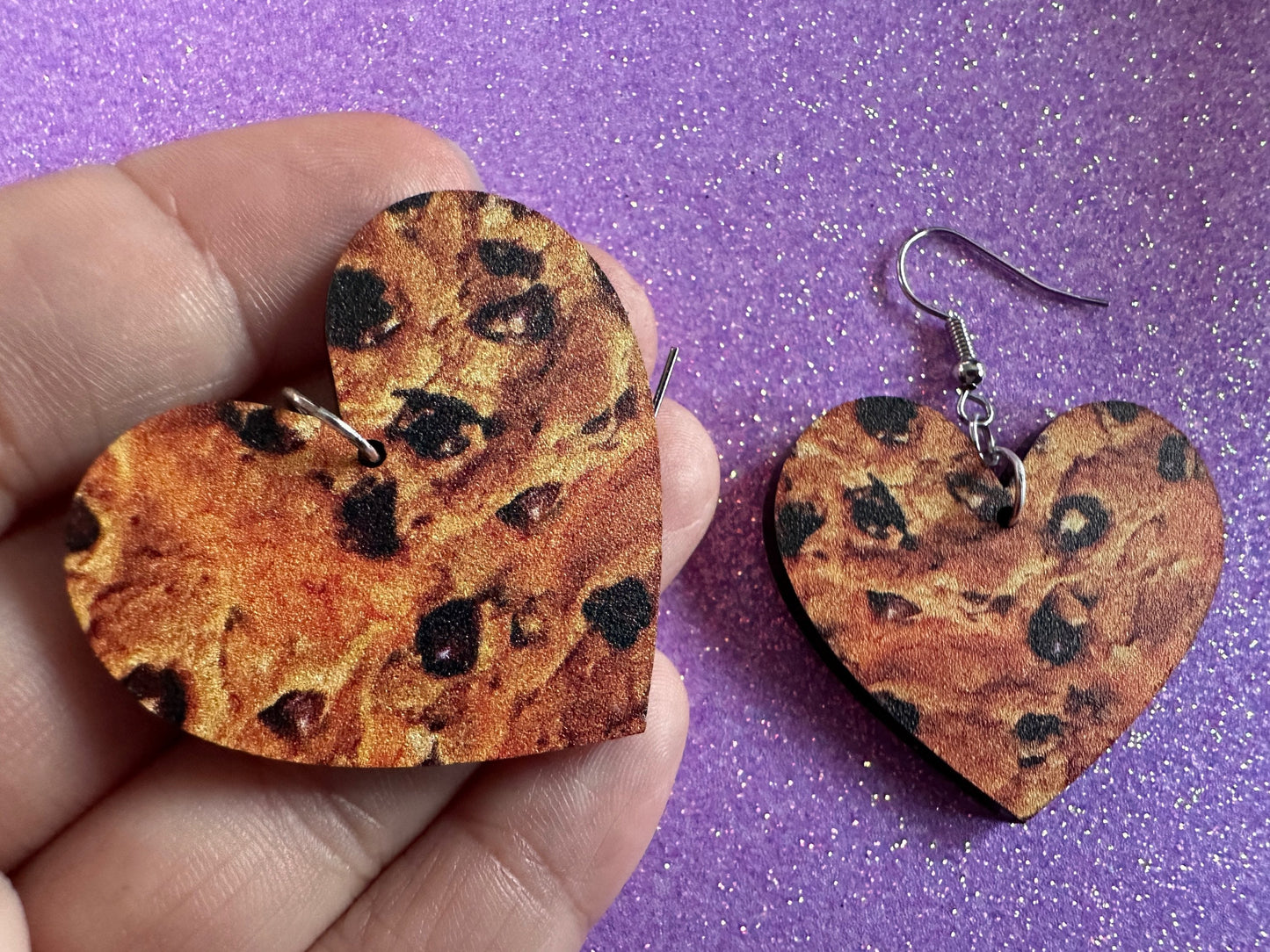 Chocolate Chip Cookie Earrings: Laser Cut Acrylic Cookies, Bakery, Snack, Dessert, Food Earrings, Biscuit, Best Gifts for Her/Him/Them