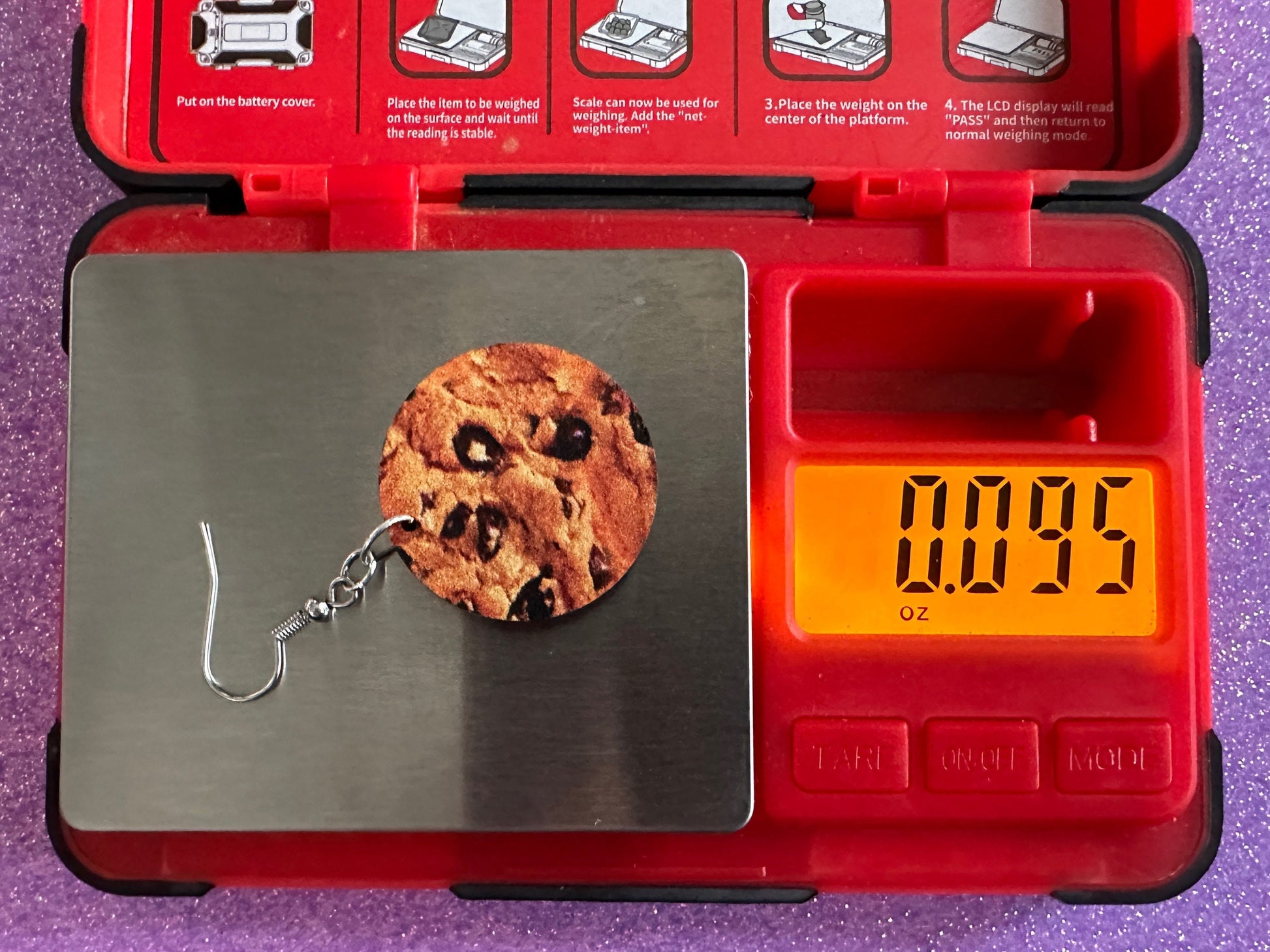 Chocolate Chip Cookie Earrings: Laser Cut Acrylic Cookies, Bakery, Snack, Dessert, Food Earrings, Biscuit, Best Gifts for Her/Him/Them