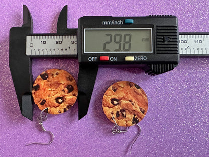 Chocolate Chip Cookie Earrings: Laser Cut Acrylic Cookies, Bakery, Snack, Dessert, Food Earrings, Biscuit, Best Gifts for Her/Him/Them