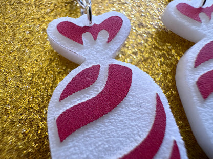 Chrismtas Candy Earrings: Laser Cut Acrylic Earrings, Xmas, X-mas, Winter Holidays, Santa Claus, Presents, Best Gifts for Her/Him/Them