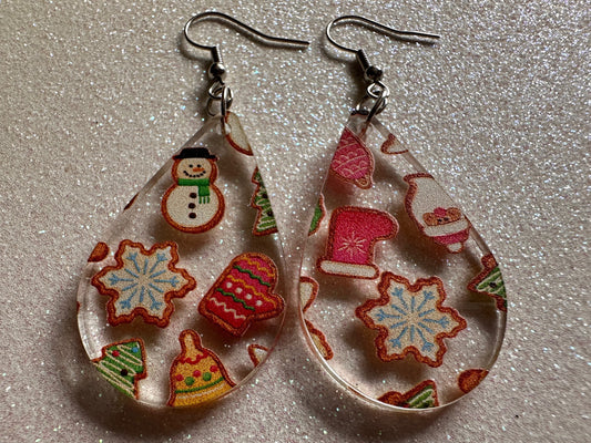 Christmas Cookie Earrings: Laser Cut Acrylic Cookies, Xmas, X-mas, Christmas Cookies, Best Gifts for Her/Him/Them