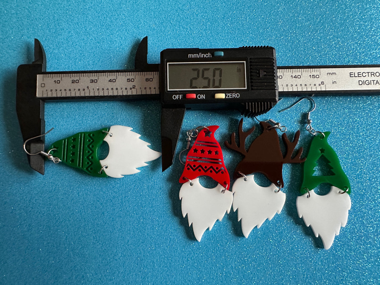 Christmas Gnome Earrings: Laser Cut Acrylic Christmas Earrings, Xmas, Santa, Reindeer, Christmas Tree, Winter Hat, Gifts for Her/Him/Them