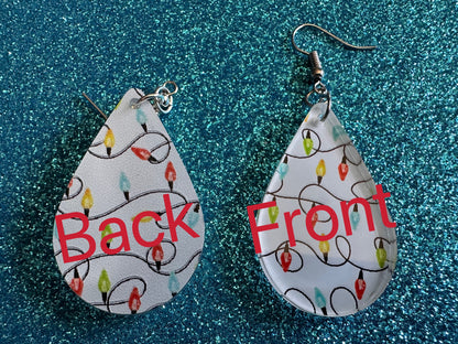 Christmas Light Earrings: Laser Cut Acrylic Christmas Bulbs, Lights, Festive, Xmas, Green Earrings, Holidays, Best Gifts for Her/Him/Them
