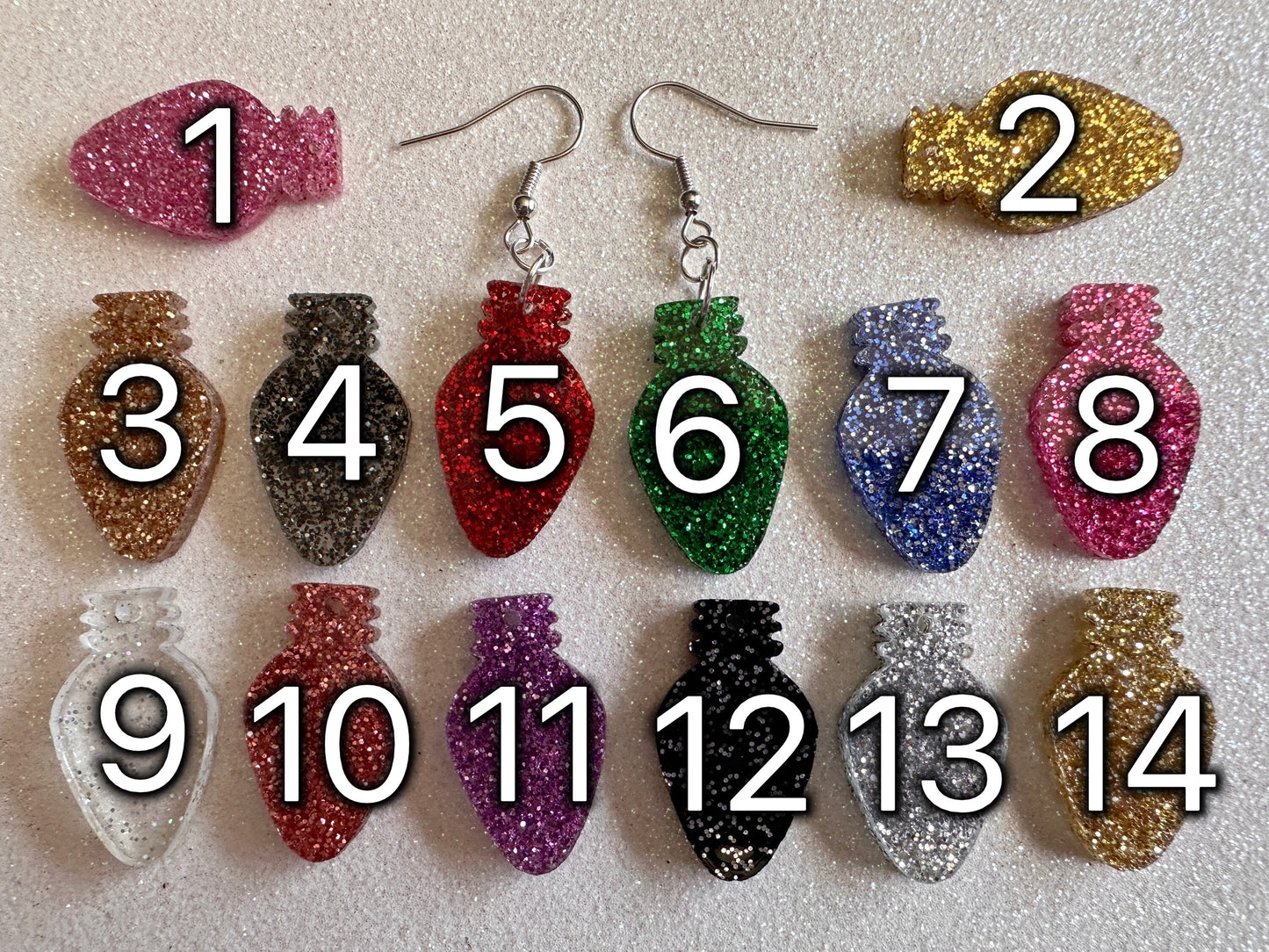 Christmas Light Earrings: Laser Cut Acrylic Christmas Bulbs, Lights, Winter, Festive, Xmas, Green Earrings, Holidays, Gifts for Her/Him/Them