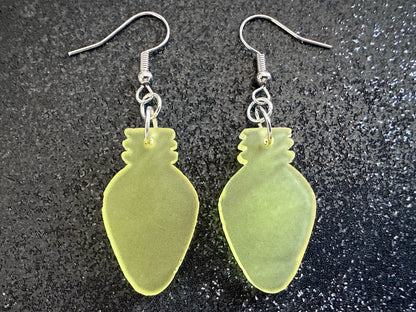 Christmas Light Earrings: Laser Cut Acrylic Christmas Lights, X-mas, Winter, Festive, Xmas, Fairy Lights, Holidays, Gifts for Her/Him/Them