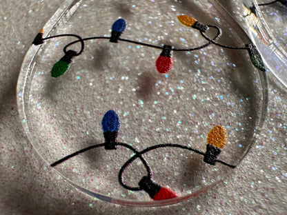 Christmas Light Earrings: Laser Cut Acrylic Christmas Lights, X-mas, Winter, Festive, Xmas, Fairy Lights, Holidays, Gifts for Her/Him/Them
