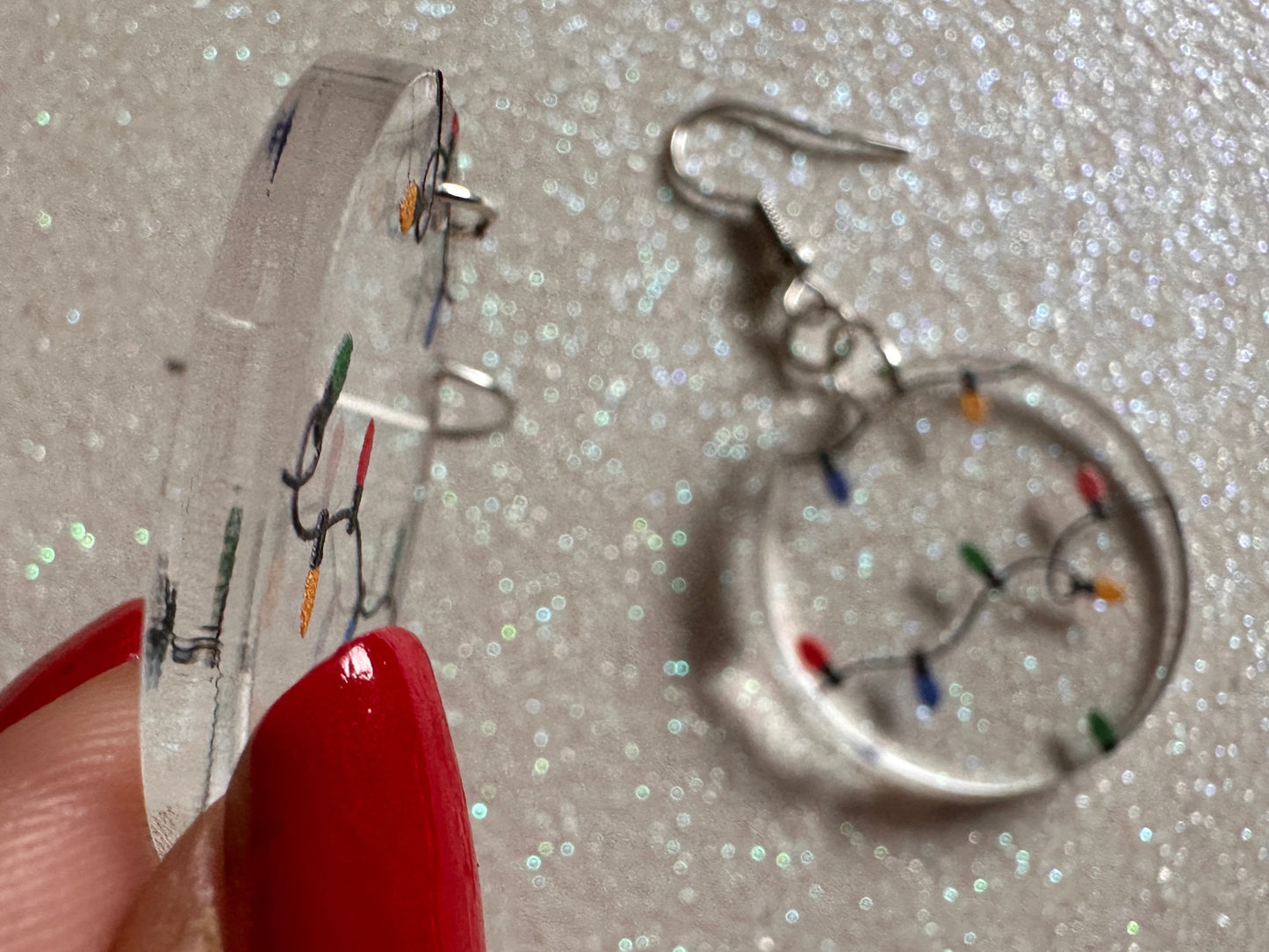 Christmas Light Earrings: Laser Cut Acrylic Christmas Lights, X-mas, Winter, Festive, Xmas, Fairy Lights, Holidays, Gifts for Her/Him/Them