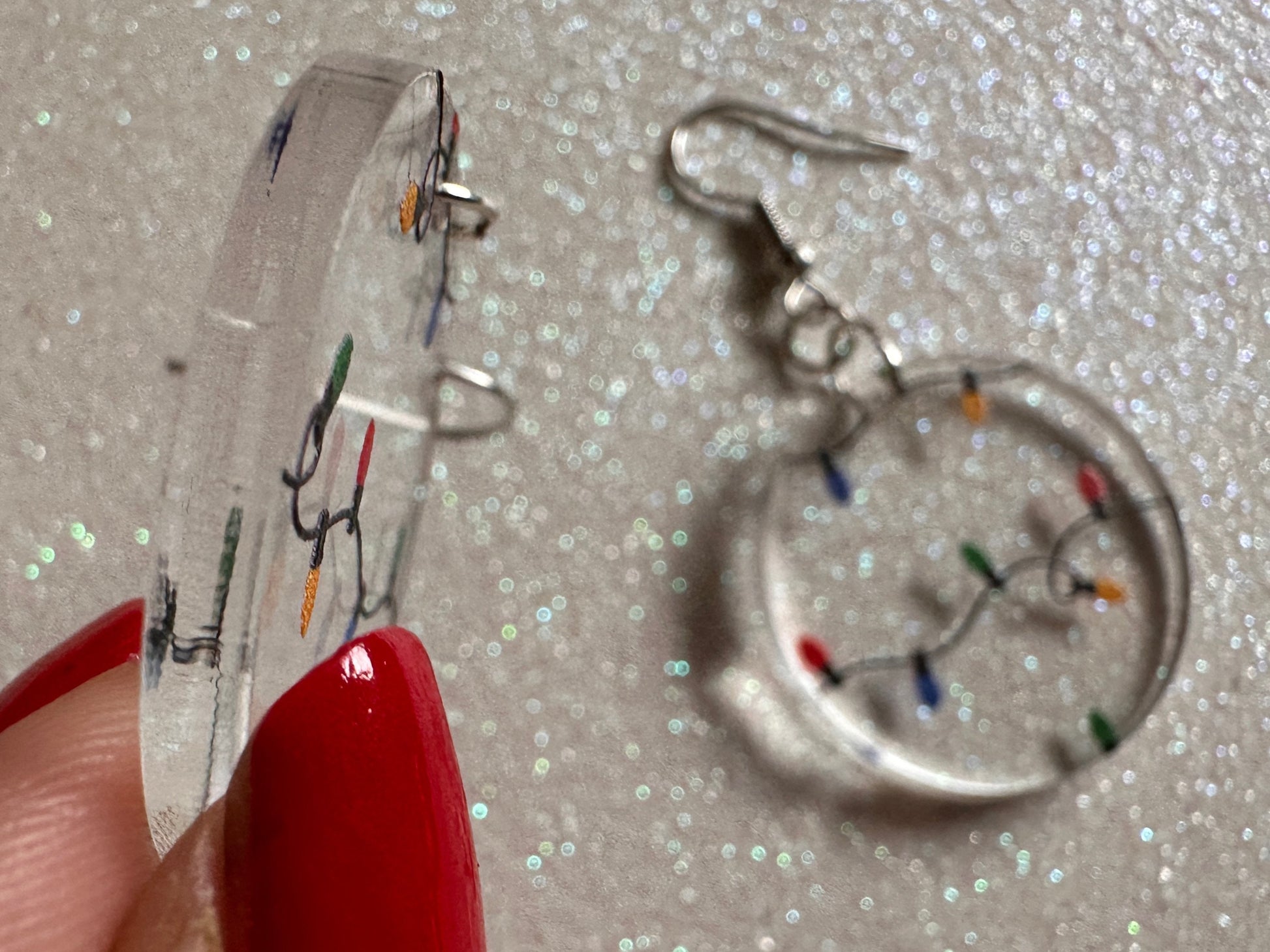 Christmas Light Earrings: Laser Cut Acrylic Christmas Lights, X-mas, Winter, Festive, Xmas, Fairy Lights, Holidays, Gifts for Her/Him/Them