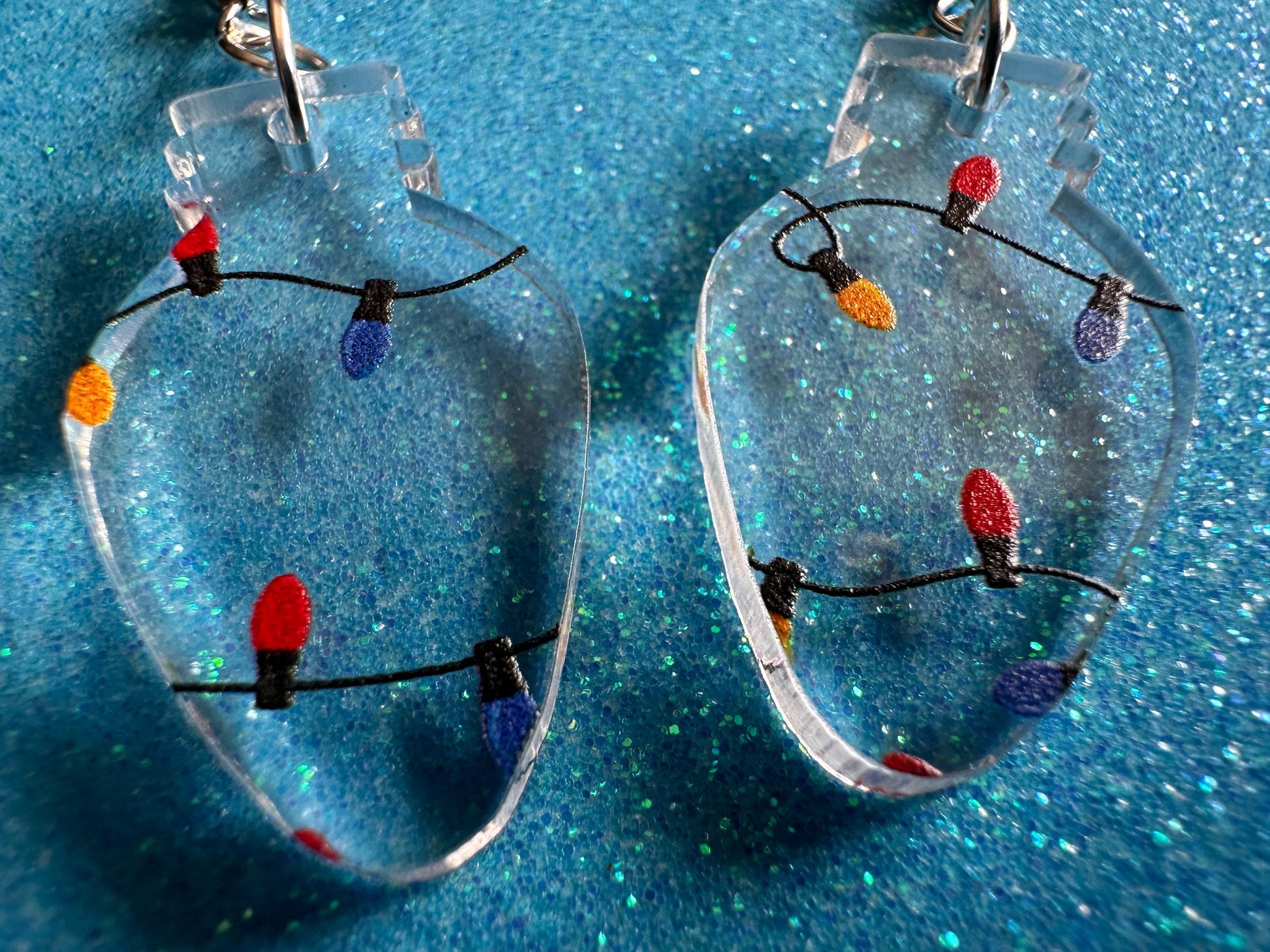 Christmas Light Earrings: Laser Cut Acrylic Christmas Lights, X-mas, Winter, Festive, Xmas, Fairy Lights, Holidays, Gifts for Her/Him/Them