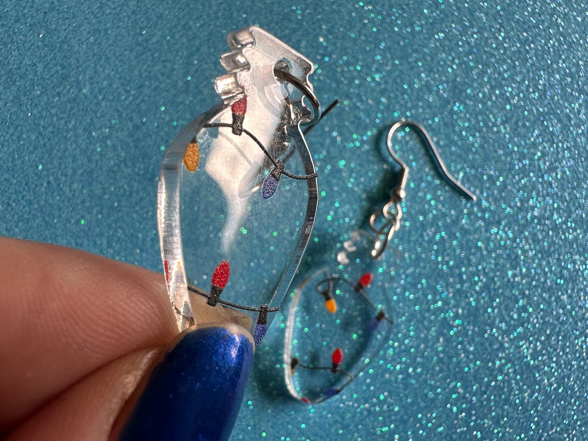 Christmas Light Earrings: Laser Cut Acrylic Christmas Lights, X-mas, Winter, Festive, Xmas, Fairy Lights, Holidays, Gifts for Her/Him/Them