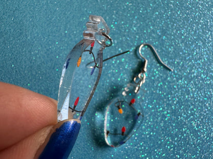Christmas Light Earrings: Laser Cut Acrylic Christmas Lights, X-mas, Winter, Festive, Xmas, Fairy Lights, Holidays, Gifts for Her/Him/Them
