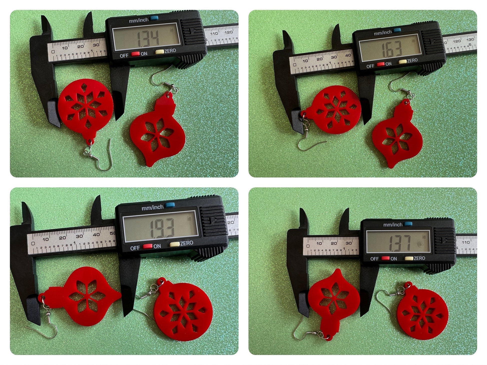 Christmas Ornament Earrings: Christmas Baubles, Festive, Holiday, X-mas Ornaments, Novelty Costume Jewelry, Best Gifts for Her/Him/Them