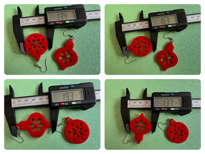 Christmas Ornament Earrings: Christmas Baubles, Festive, Holiday, X-mas Ornaments, Novelty Costume Jewelry, Best Gifts for Her/Him/Them