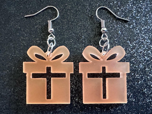 Christmas Present Earrings: Laser Cut Acrylic Presents, Xmas, X-mas, Birthday, Best Gifts for Her/Him/Them