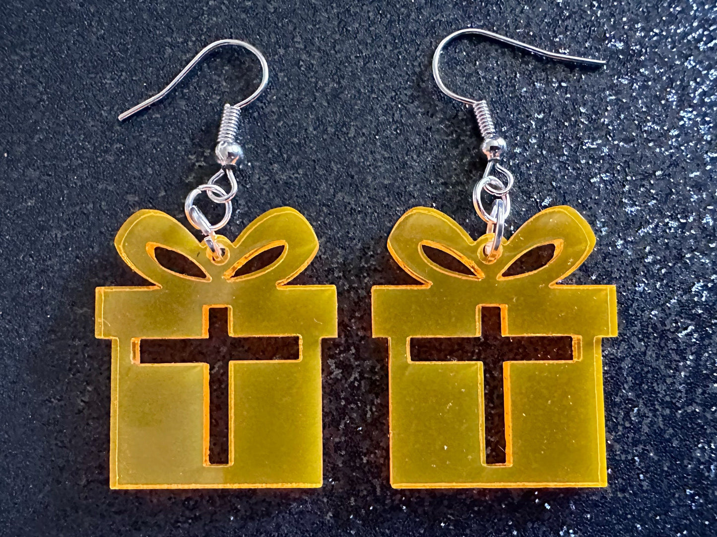 Christmas Present Earrings: Laser Cut Acrylic Presents, Xmas, X-mas, Birthday, Best Gifts for Her/Him/Them