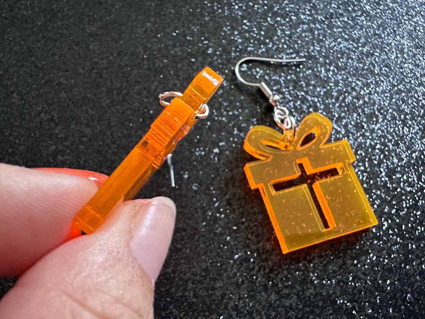 Christmas Present Earrings: Laser Cut Acrylic Presents, Xmas, X-mas, Birthday, Best Gifts for Her/Him/Them
