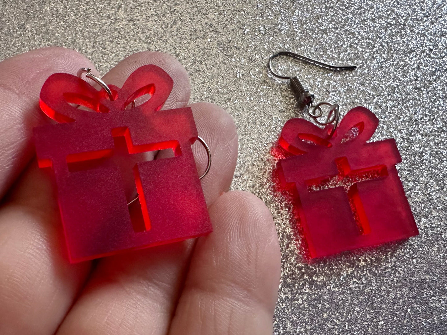 Christmas Present Earrings: Laser Cut Acrylic Presents, Xmas, X-mas, Birthday, Best Gifts for Her/Him/Them
