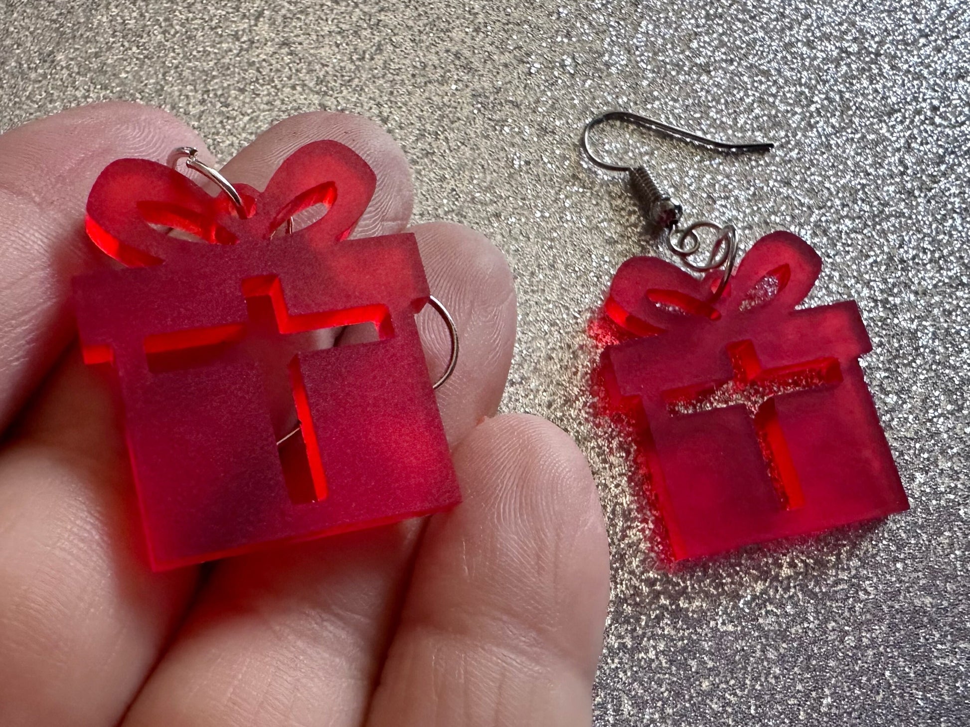Christmas Present Earrings: Laser Cut Acrylic Presents, Xmas, X-mas, Birthday, Best Gifts for Her/Him/Them