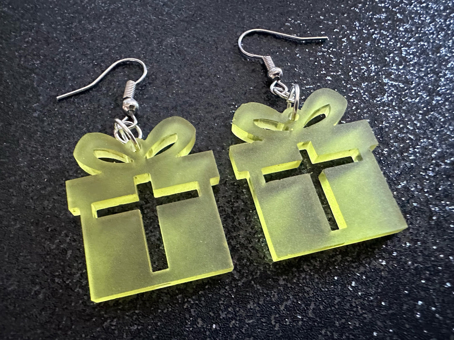 Christmas Present Earrings: Laser Cut Acrylic Presents, Xmas, X-mas, Birthday, Best Gifts for Her/Him/Them