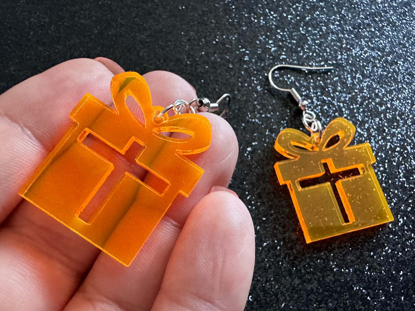 Christmas Present Earrings: Laser Cut Acrylic Presents, Xmas, X-mas, Birthday, Best Gifts for Her/Him/Them