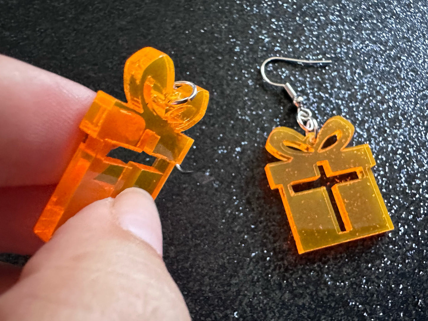 Christmas Present Earrings: Laser Cut Acrylic Presents, Xmas, X-mas, Birthday, Best Gifts for Her/Him/Them