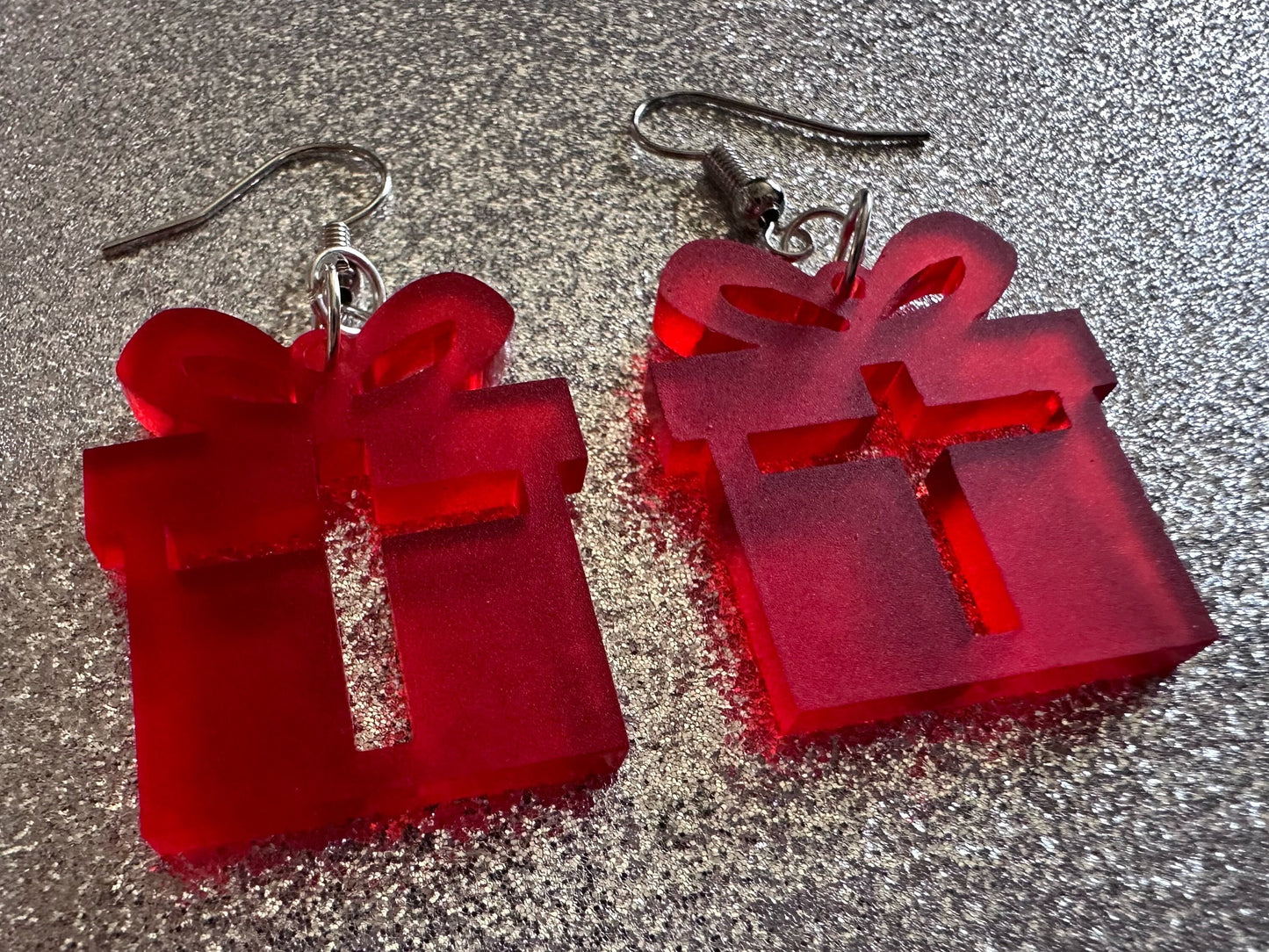 Christmas Present Earrings: Laser Cut Acrylic Presents, Xmas, X-mas, Birthday, Best Gifts for Her/Him/Them