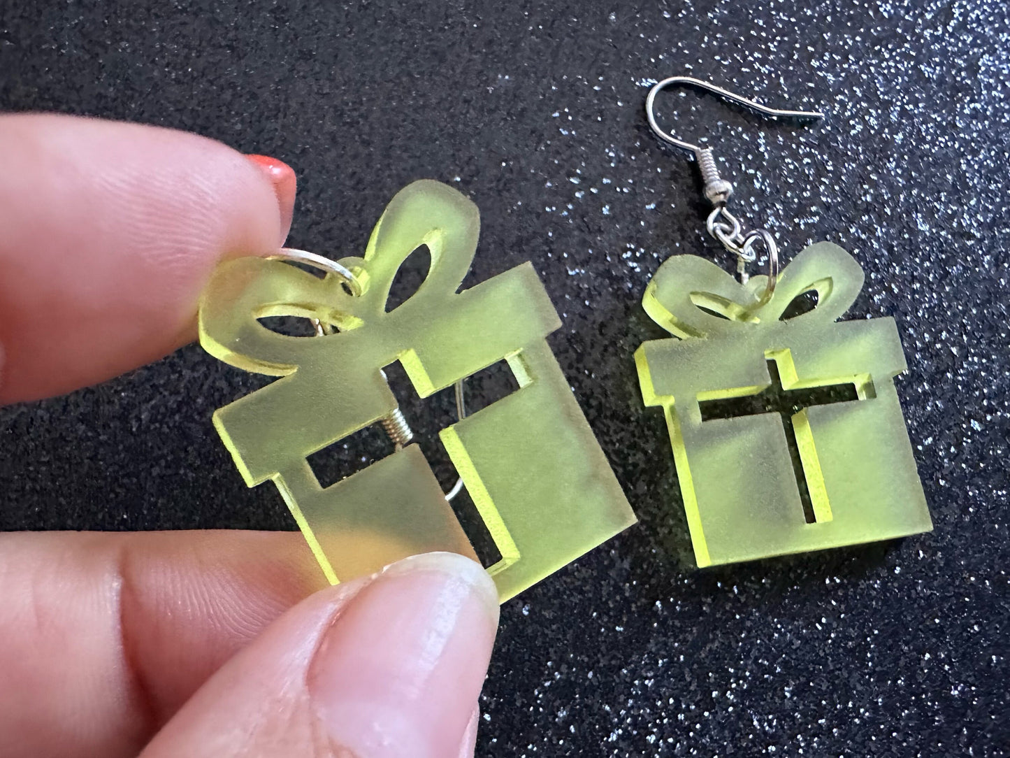 Christmas Present Earrings: Laser Cut Acrylic Presents, Xmas, X-mas, Birthday, Best Gifts for Her/Him/Them