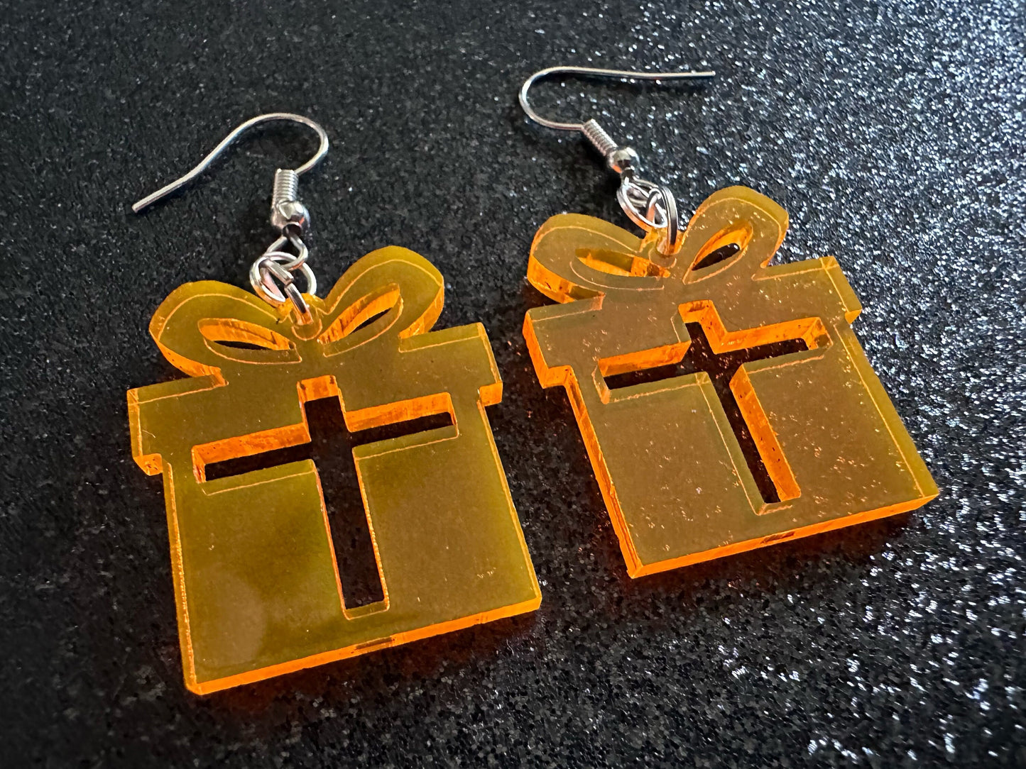 Christmas Present Earrings: Laser Cut Acrylic Presents, Xmas, X-mas, Birthday, Best Gifts for Her/Him/Them