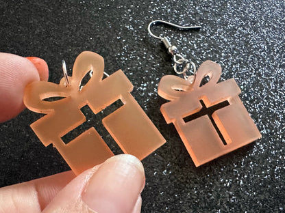 Christmas Present Earrings: Laser Cut Acrylic Presents, Xmas, X-mas, Birthday, Best Gifts for Her/Him/Them