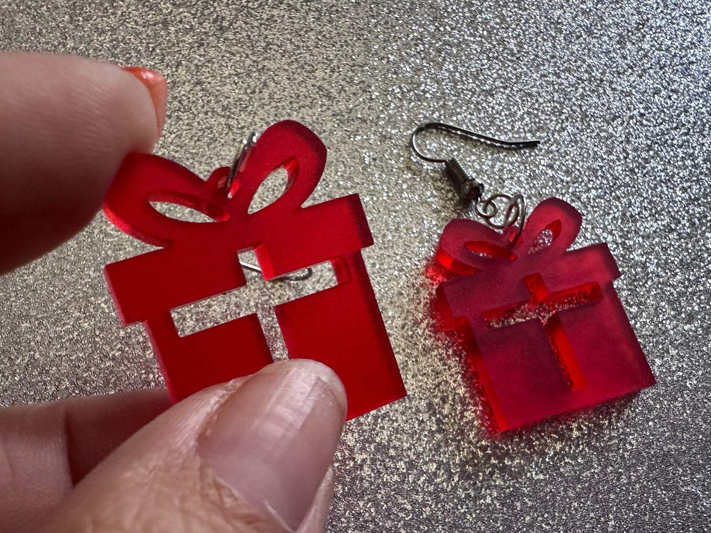 Christmas Present Earrings: Laser Cut Acrylic Presents, Xmas, X-mas, Birthday, Best Gifts for Her/Him/Them