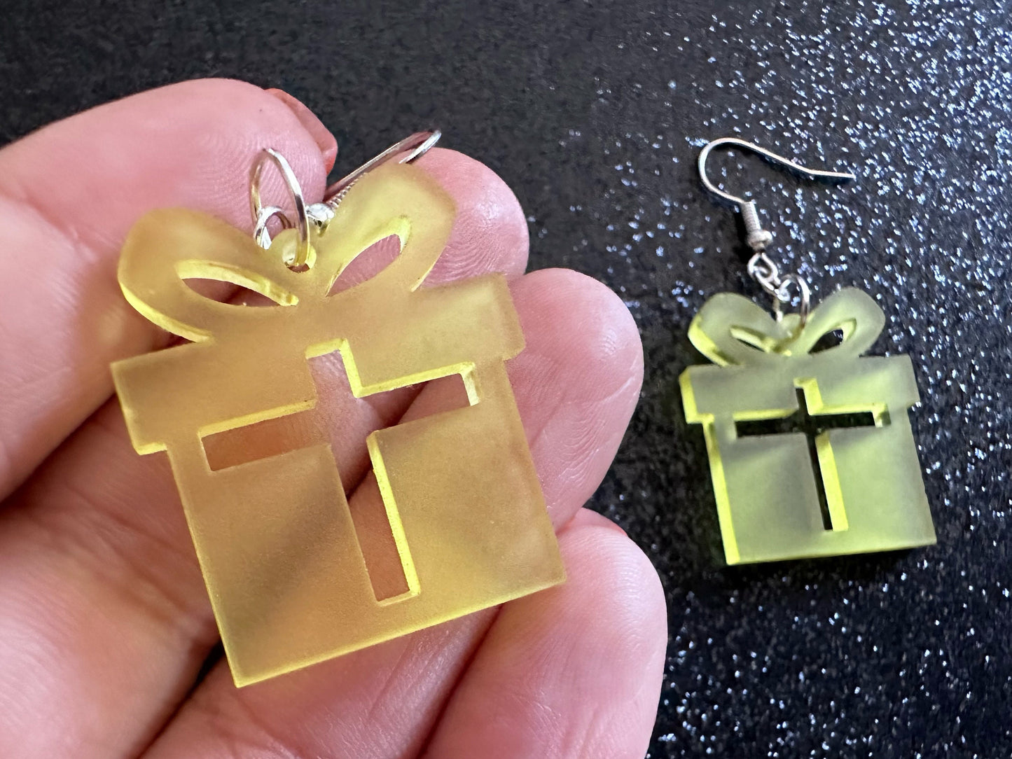 Christmas Present Earrings: Laser Cut Acrylic Presents, Xmas, X-mas, Birthday, Best Gifts for Her/Him/Them