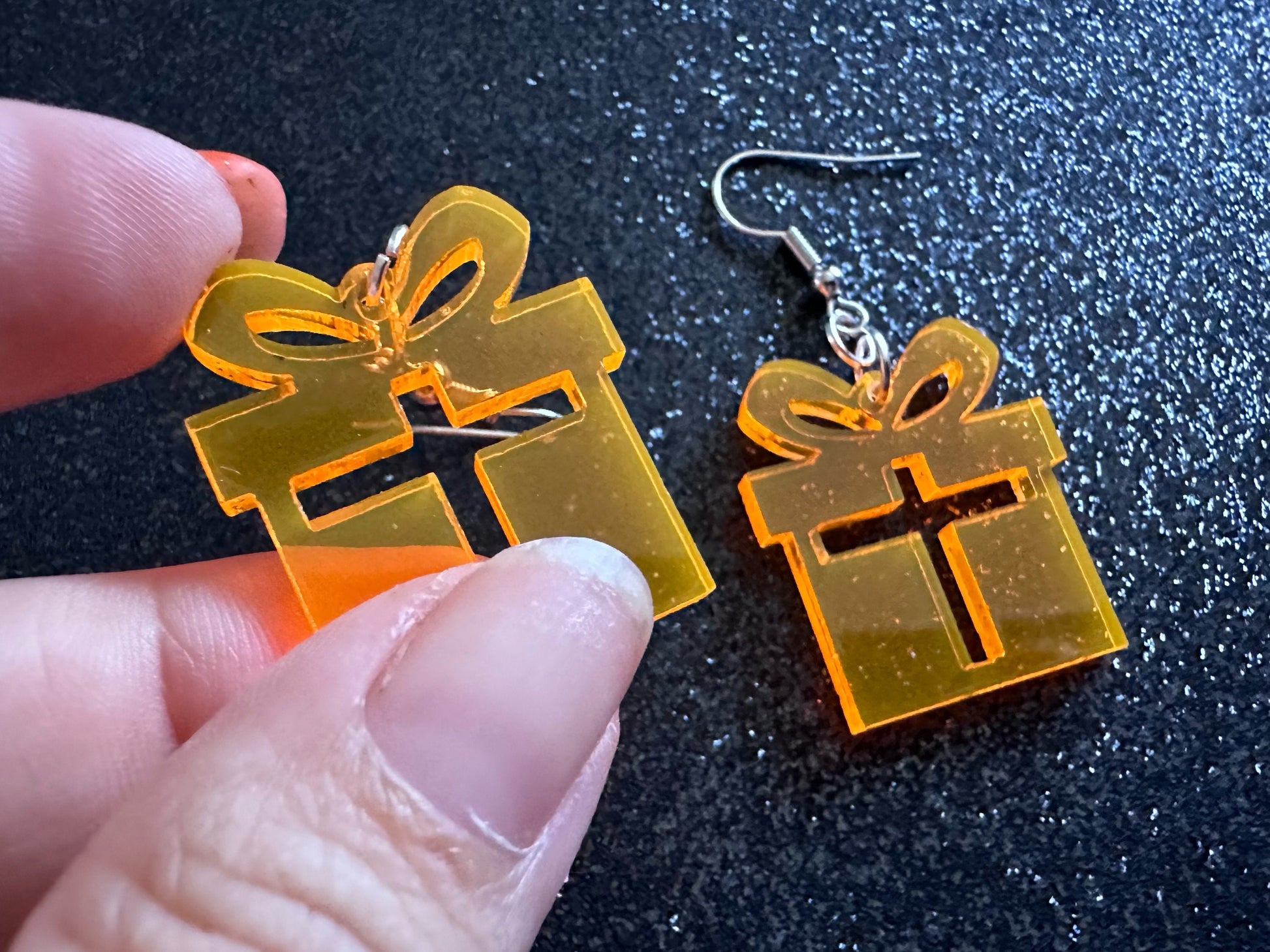 Christmas Present Earrings: Laser Cut Acrylic Presents, Xmas, X-mas, Birthday, Best Gifts for Her/Him/Them