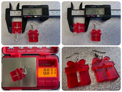 Christmas Present Earrings: Laser Cut Acrylic Presents, Xmas, X-mas, Birthday, Best Gifts for Her/Him/Them