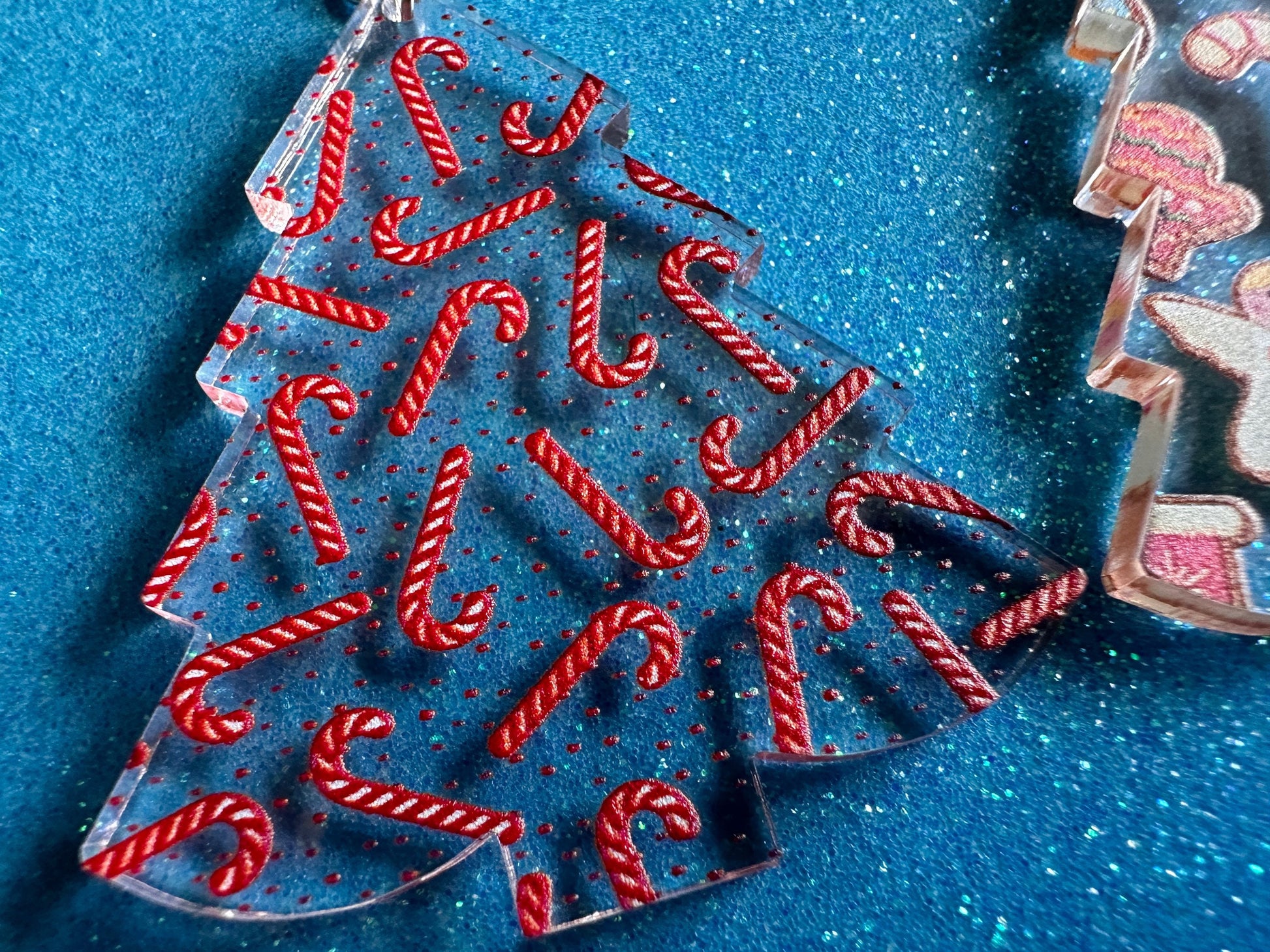 Christmas Tree Earrings: Laser Cut Acrylic Christmas Trees, Candy Canes, Christmas Cookies, Christmas Lights, Xmas, Gifts for Her/Him/Them