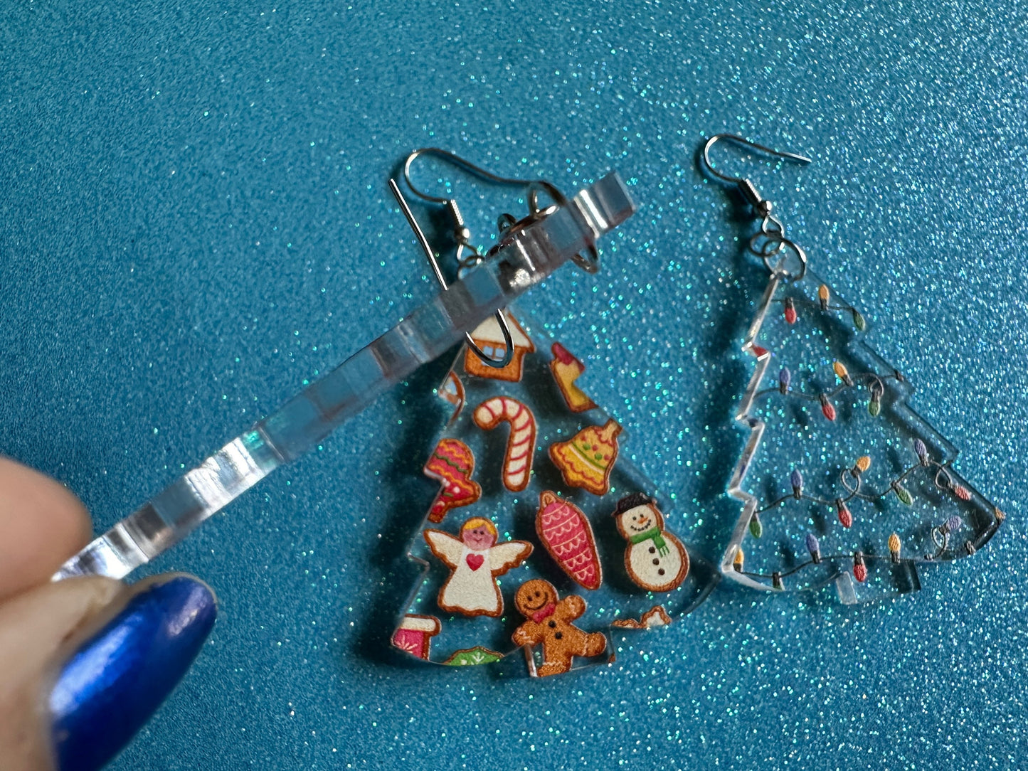 Christmas Tree Earrings: Laser Cut Acrylic Christmas Trees, Candy Canes, Christmas Cookies, Christmas Lights, Xmas, Gifts for Her/Him/Them