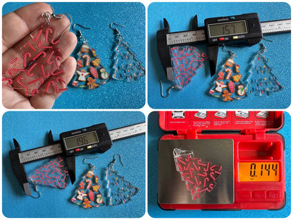 Christmas Tree Earrings: Laser Cut Acrylic Christmas Trees, Candy Canes, Christmas Cookies, Christmas Lights, Xmas, Gifts for Her/Him/Them