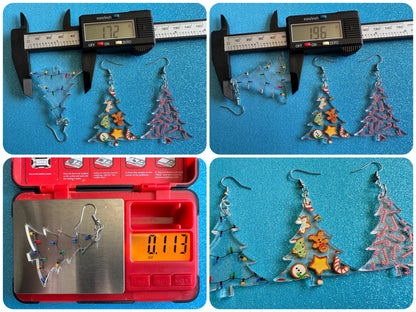 Christmas Tree Earrings: Laser Cut Acrylic Christmas Trees, Candy Canes, Christmas Cookies, Christmas Lights, Xmas, Gifts for Her/Him/Them