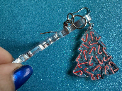 Christmas Tree Earrings: Laser Cut Acrylic Christmas Trees, Green Earrings, X-mas, Candy Canes, Xmas, Winter, Gifts for Her/Him/Them