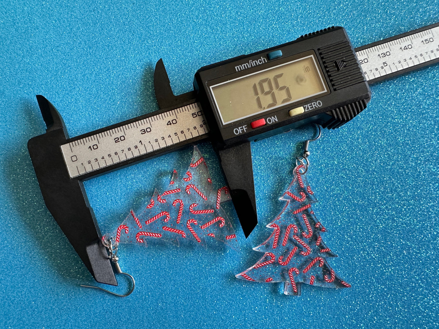 Christmas Tree Earrings: Laser Cut Acrylic Christmas Trees with Fairy Lights, Candy Canes, X-mas, Xmas, Winter, Gifts for Her/Him/Them
