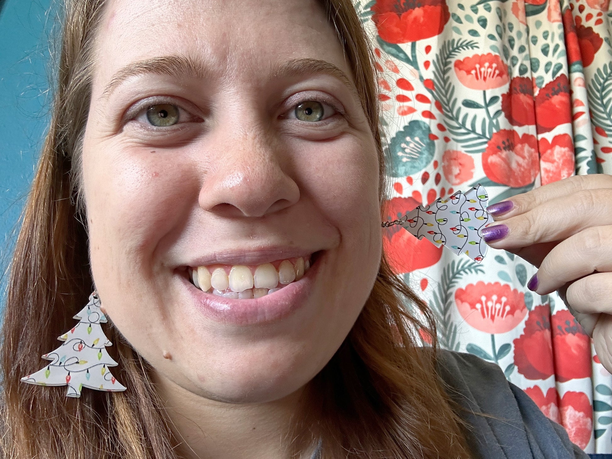 Christmas Tree Earrings: Laser Cut Acrylic Christmas Trees with Fairy Lights, Christmas Lights, Xmas, Winter, Gifts for Her/Him/Them
